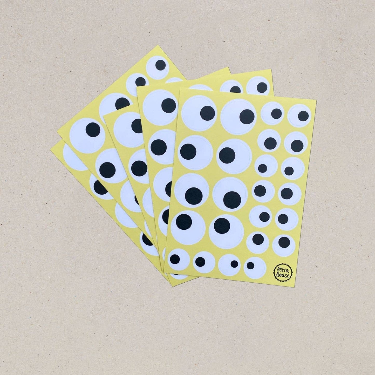 Googly Eye Waterproof Stickers - 5 Sheets Per Pack.