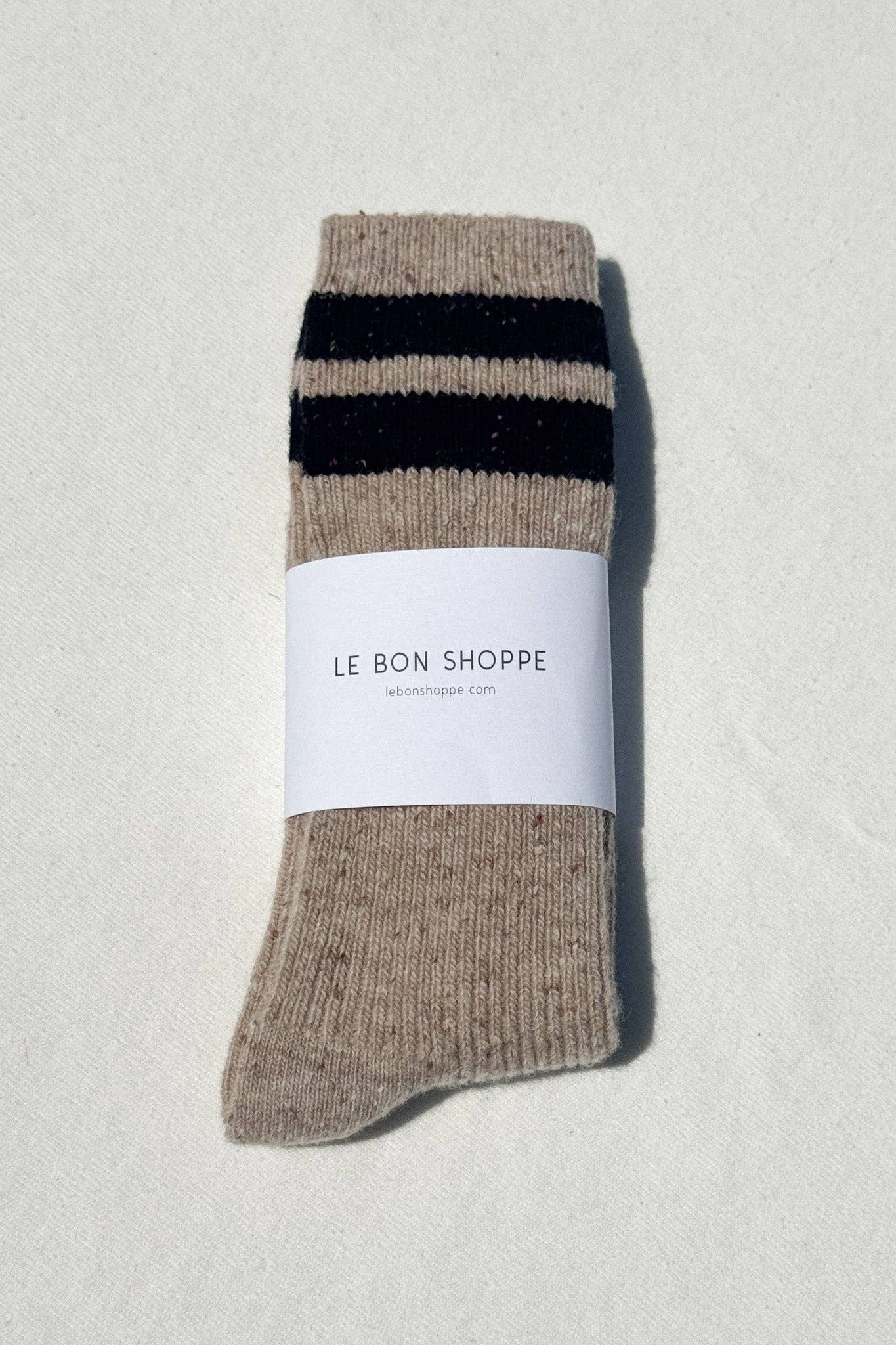 Snow Varsity Socks - Beige / Black