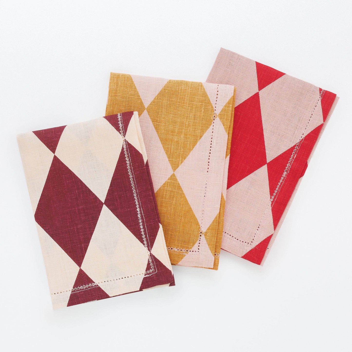 Harlequin napkin, red/pink, set of two