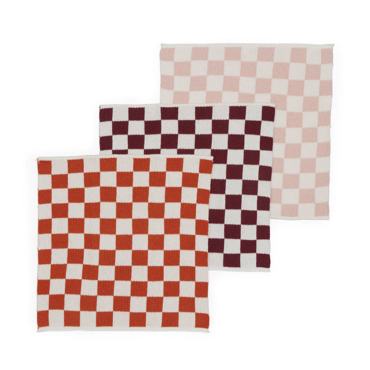 Reusable & Eco-Friendly Cotton Knit Dishcloths: Check Orange