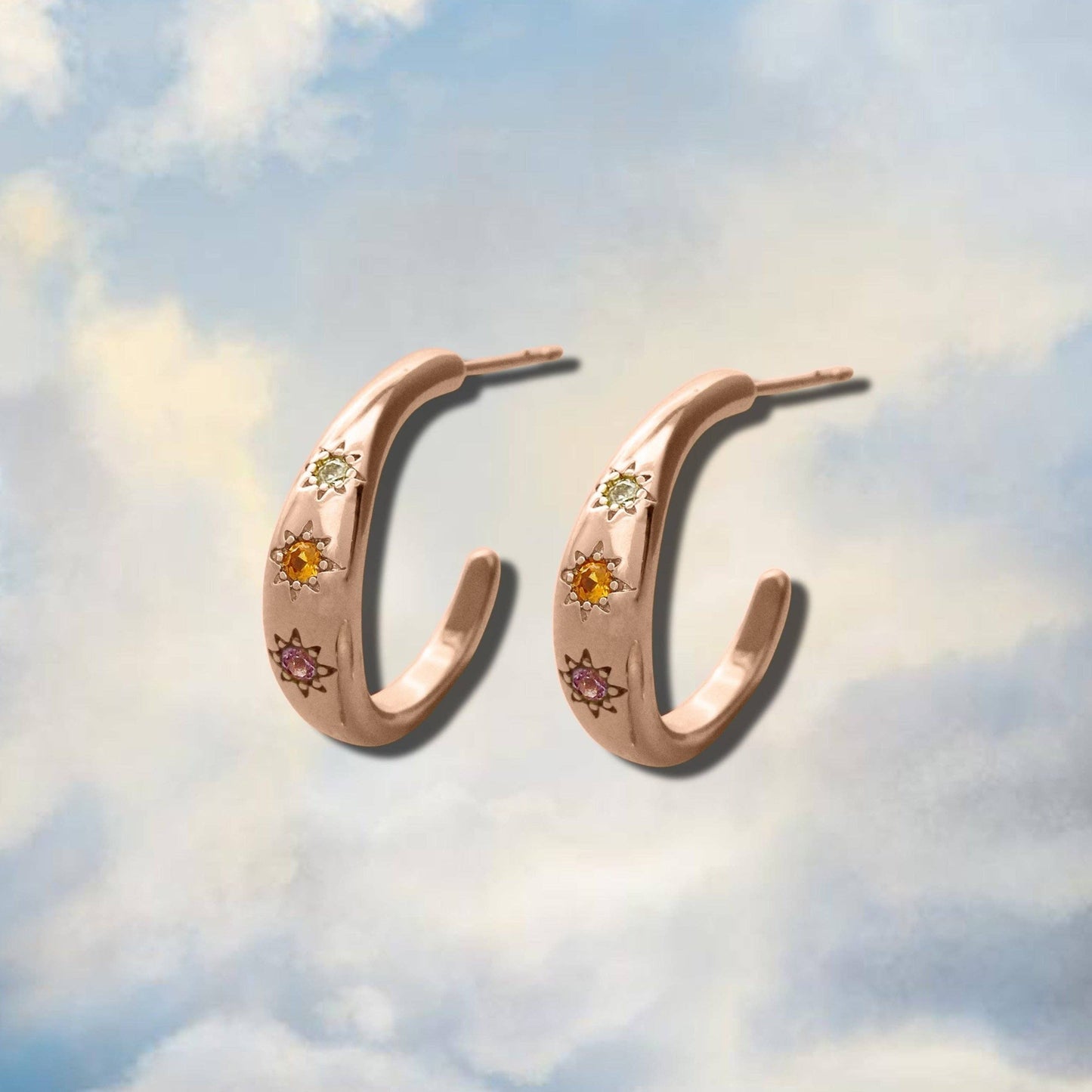 Kaleidoscope Disco Hoop Earrings: Gold