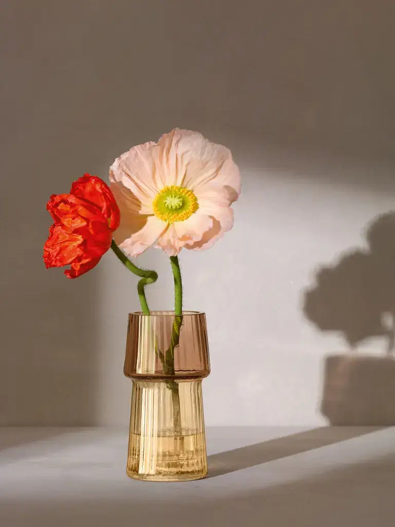Gems Vase H12cm Amber