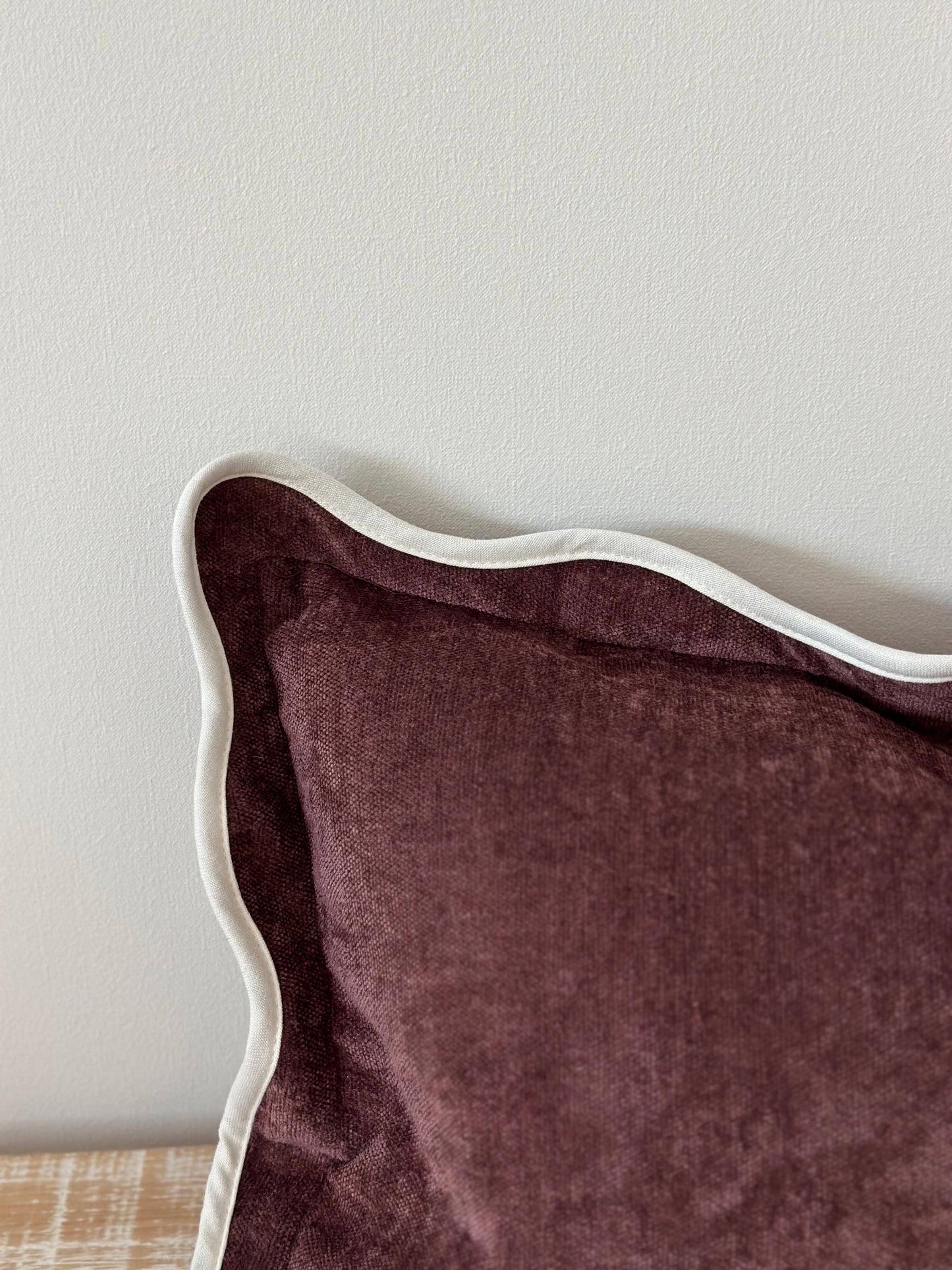 Chloe Plum Scalloped Edge Cushion Cover 50x30
