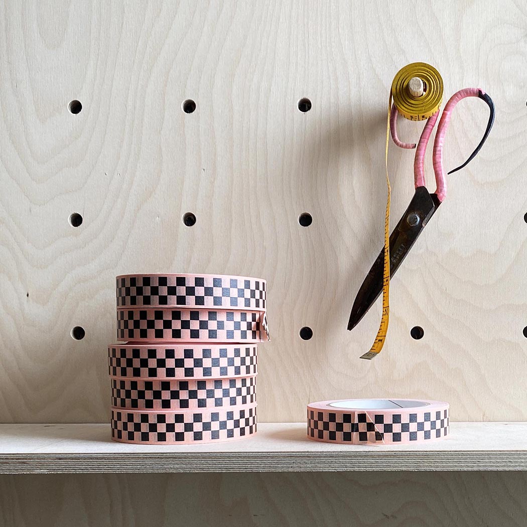 Peach Check Tape