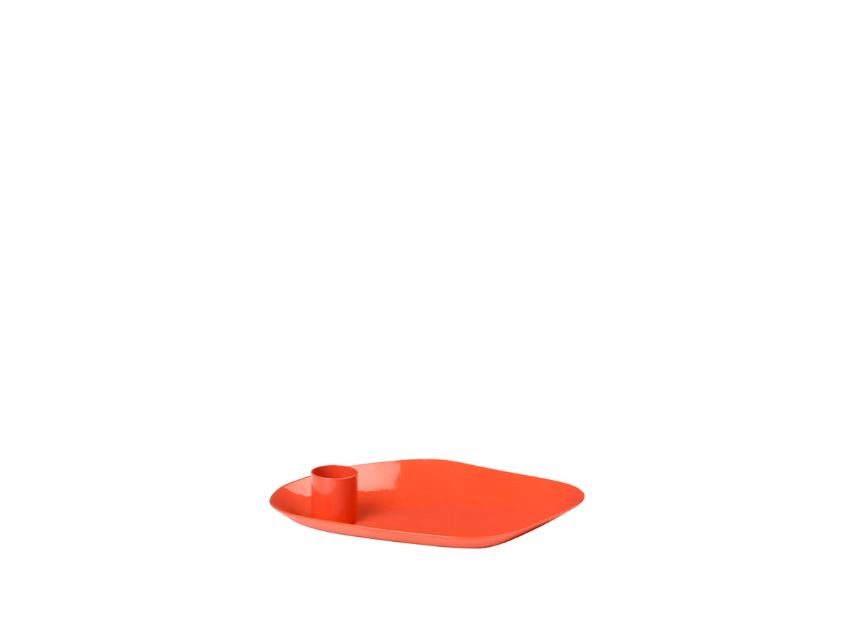 Mie Candle Plate - Pumpkin Orange