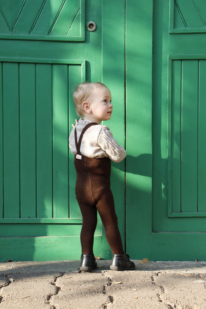 Silly Silas Footed Cotton Tights - Chocolate Brown
