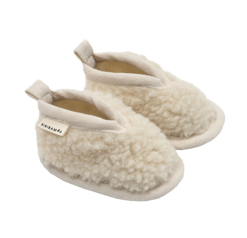 Sheepskin Baby Booties - Milk