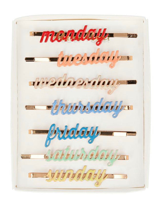Days of the Week Enamel Hair Clips