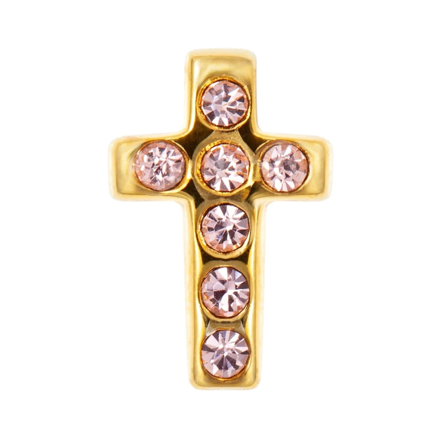 Lulu Copenhagen Cross Crystal Earring Gold