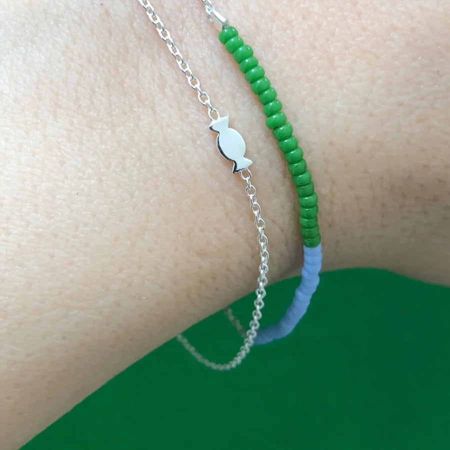 Lulu Copenhagen Bracelet Silver Green/ Violet
