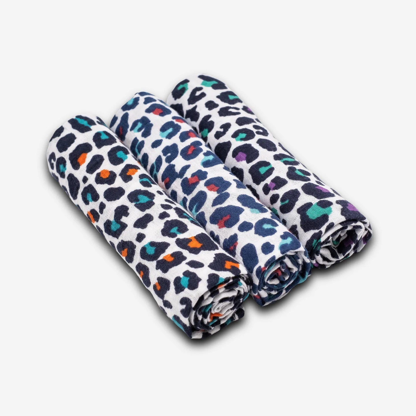 3 Pack Leopard Print Muslin Squares