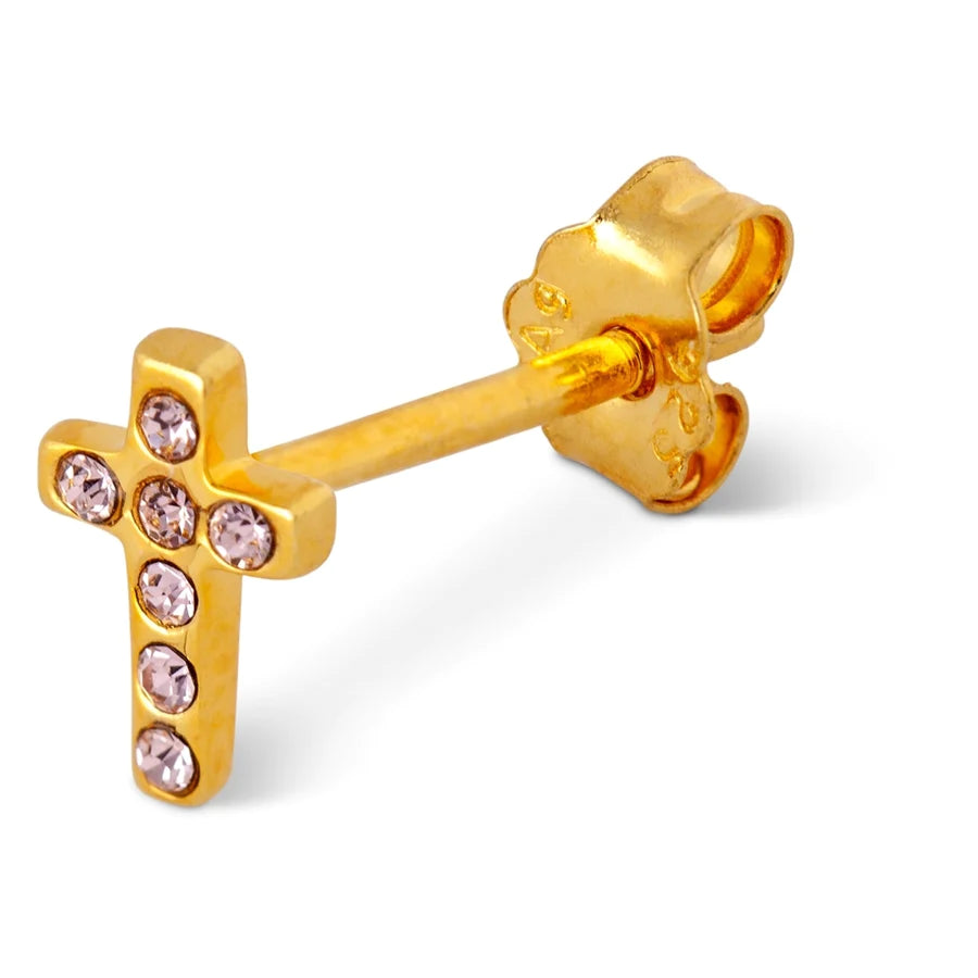 Lulu Copenhagen Cross Crystal Earring Gold