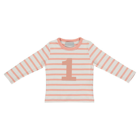 Shrimp & White Stripe Number T-shirt