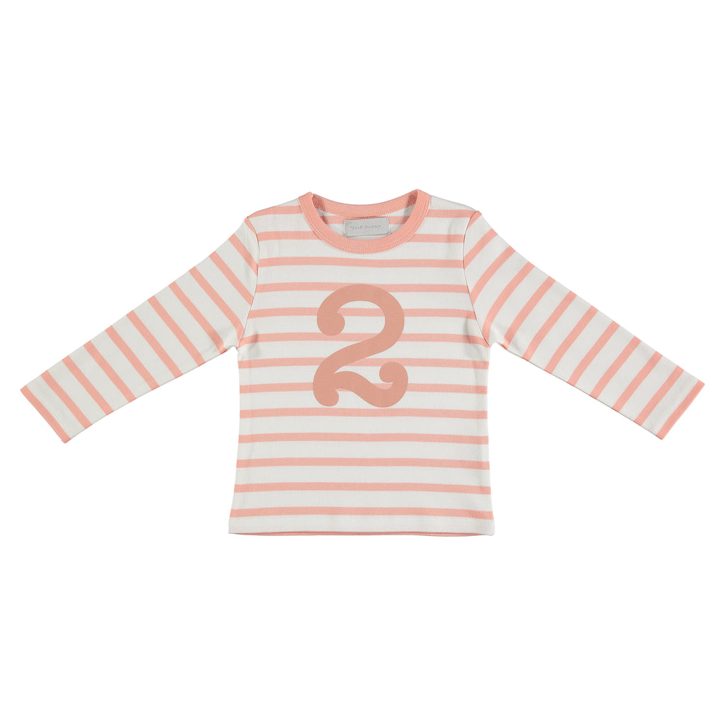 Shrimp & White Stripe Number T-shirt
