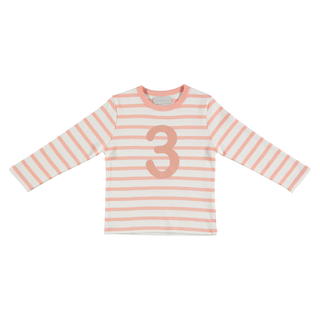 Shrimp & White Stripe Number T-shirt