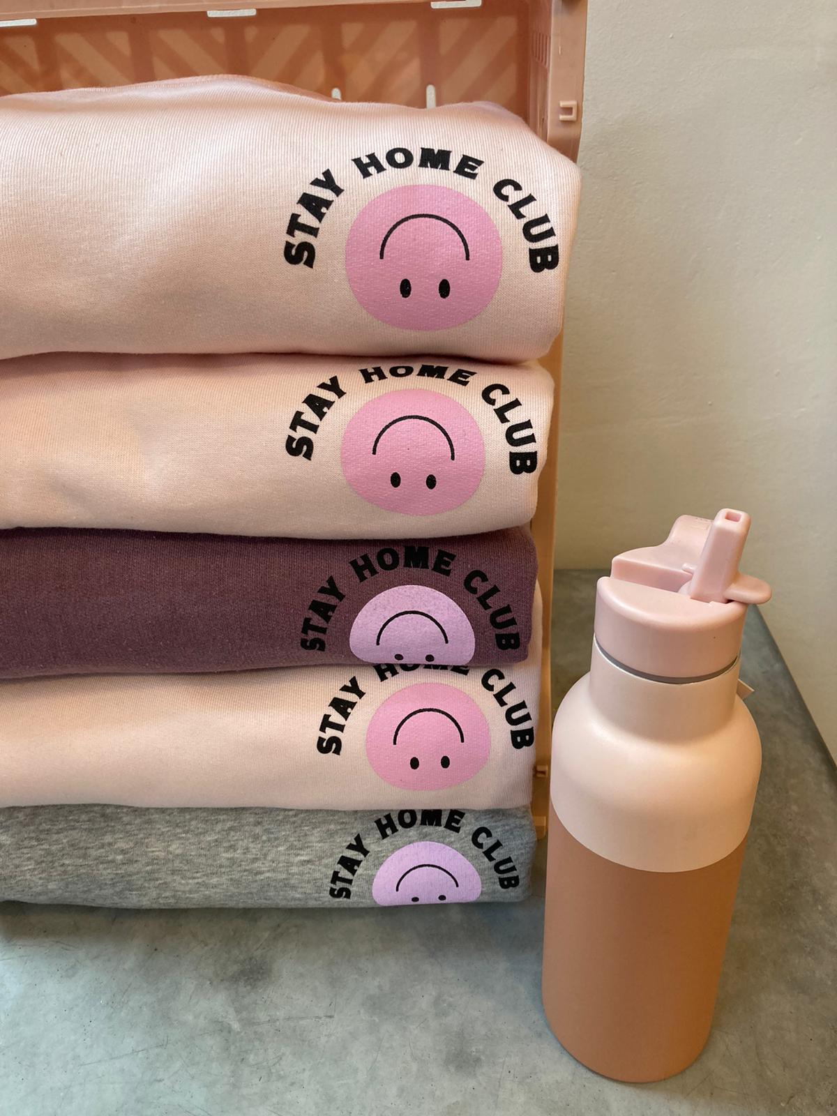 WORD COLLECTIVE STAY HOME CLUB Charity Lounge Sweat Soft pink