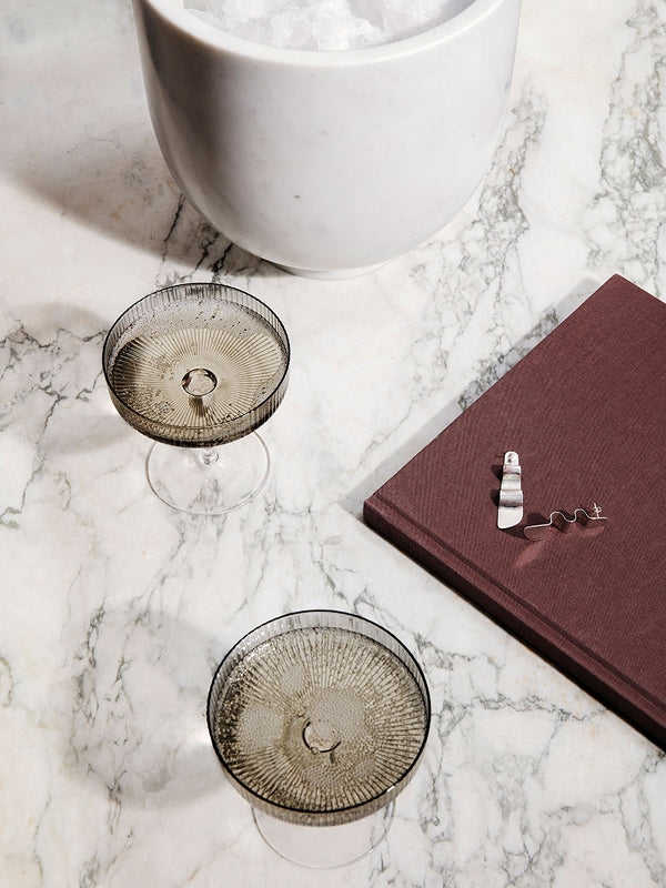 Ripple Champagne Saucers Smoked Grey