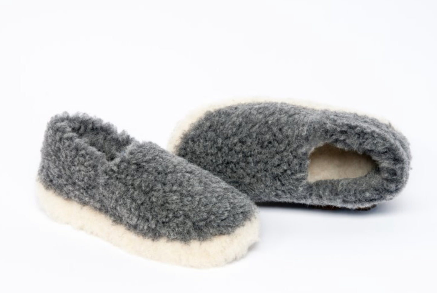Wool Slippers Siberian. - Graphite