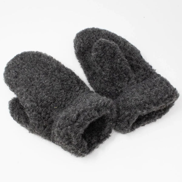 Yoko Wool Simple Mittens Graphite