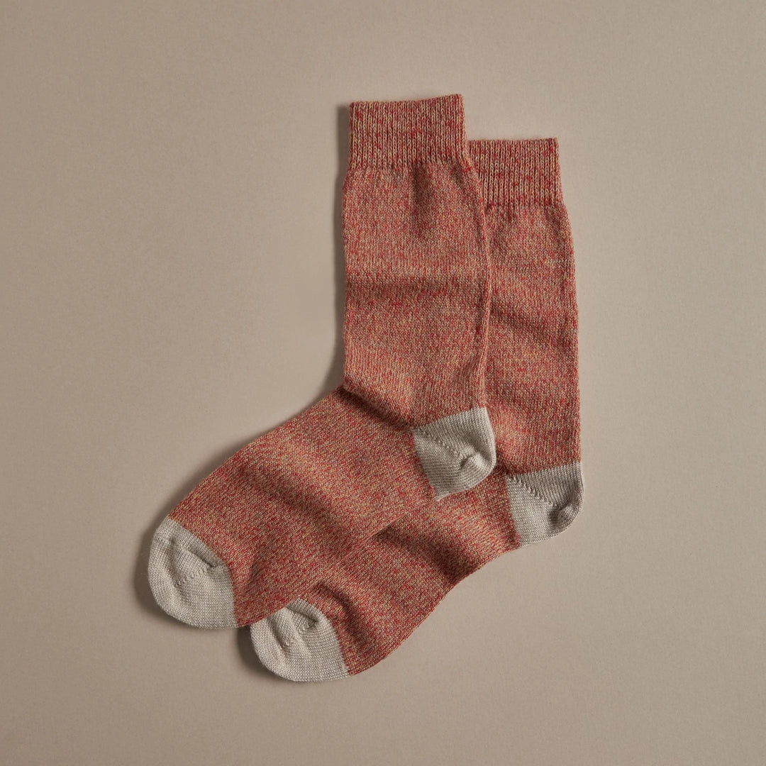 Fine Merino Wool Socks - Fire Red