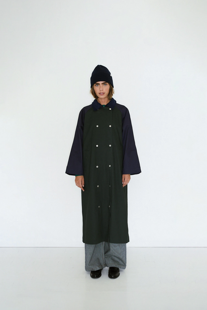 Colour Block Trench Bottle Green