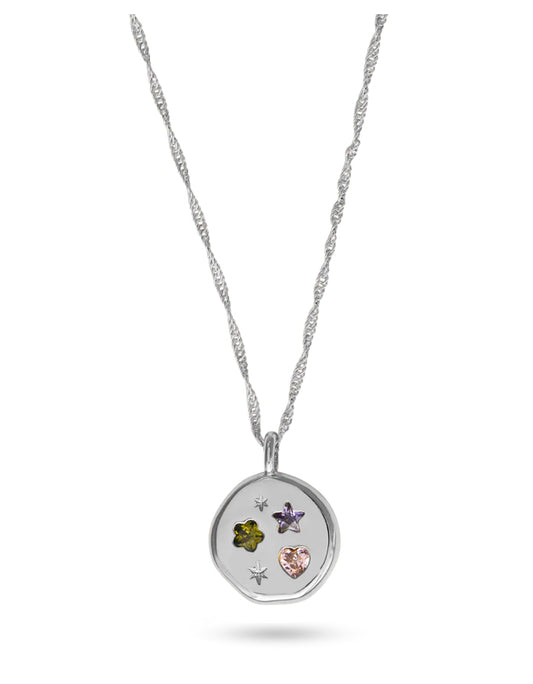 Dreams Disk Necklace - Silver