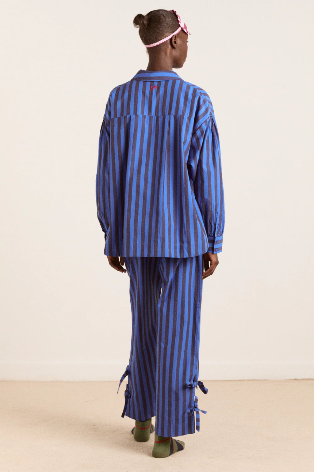 Floki Pj Set - Chocolate & Blue Stripe