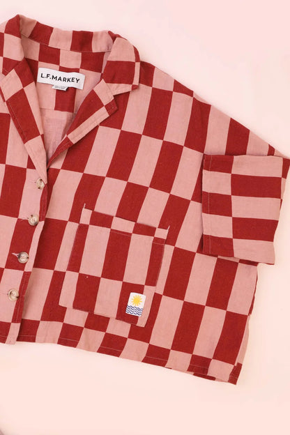 Maxim Linen Shirt Printed - Brick