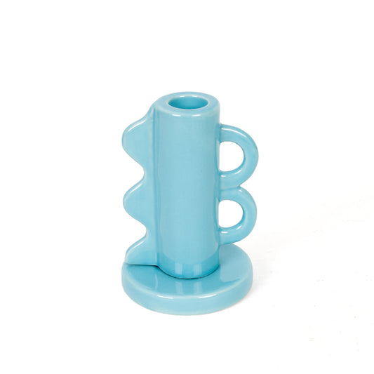 Double Handle Candle Holder - Light Blue