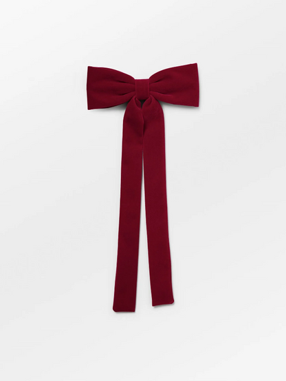 Velvet Bow Hair Clip- Red