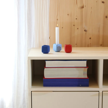 Candle Holder Chunk - Light Blue