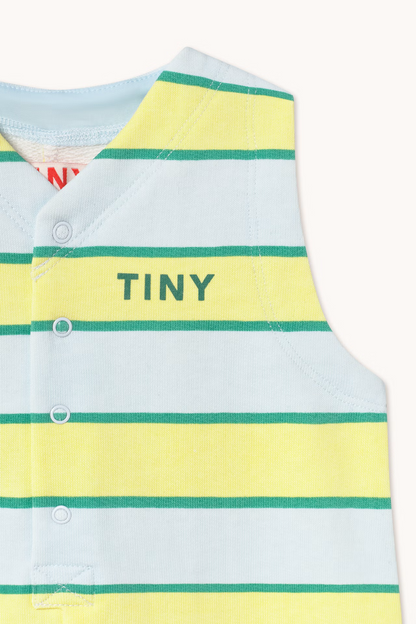 Retro Stripes Jumpsuit - Ice Blue