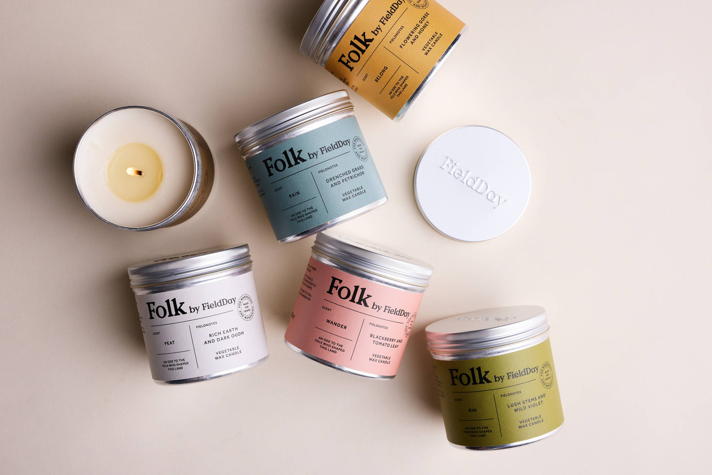 Belong Vegetable Wax Folk Tin Candle
