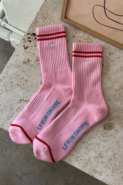 Boyfriend Socks -Amour Pink Heart