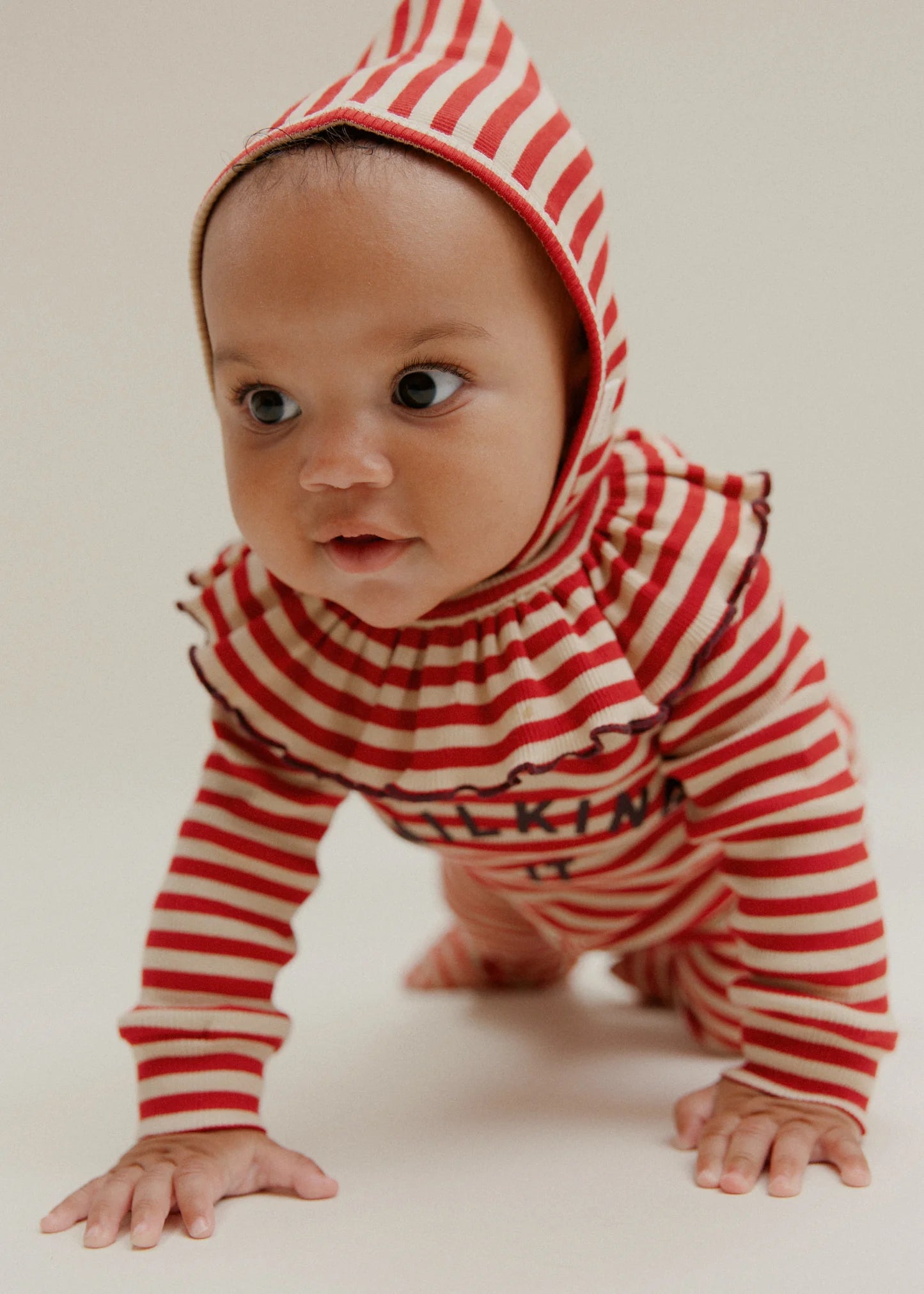 Bobbi Crimson Stripe Collar Bib