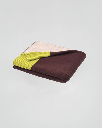 Merino Blanket - Bordeaux Peach Lime