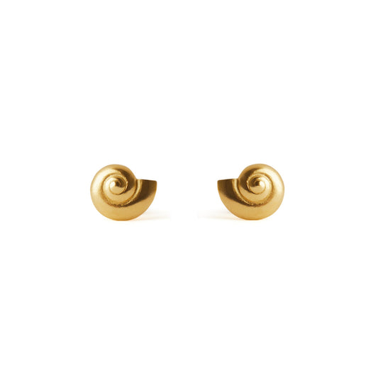 Inanna Spiral Stud Earrings - Gold