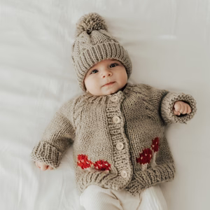 Mushroom Cardigan - Pebble