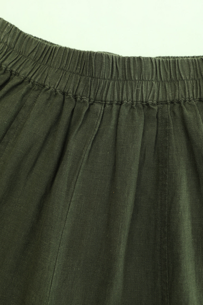 Basic Linen Trousers - Hunter Green
