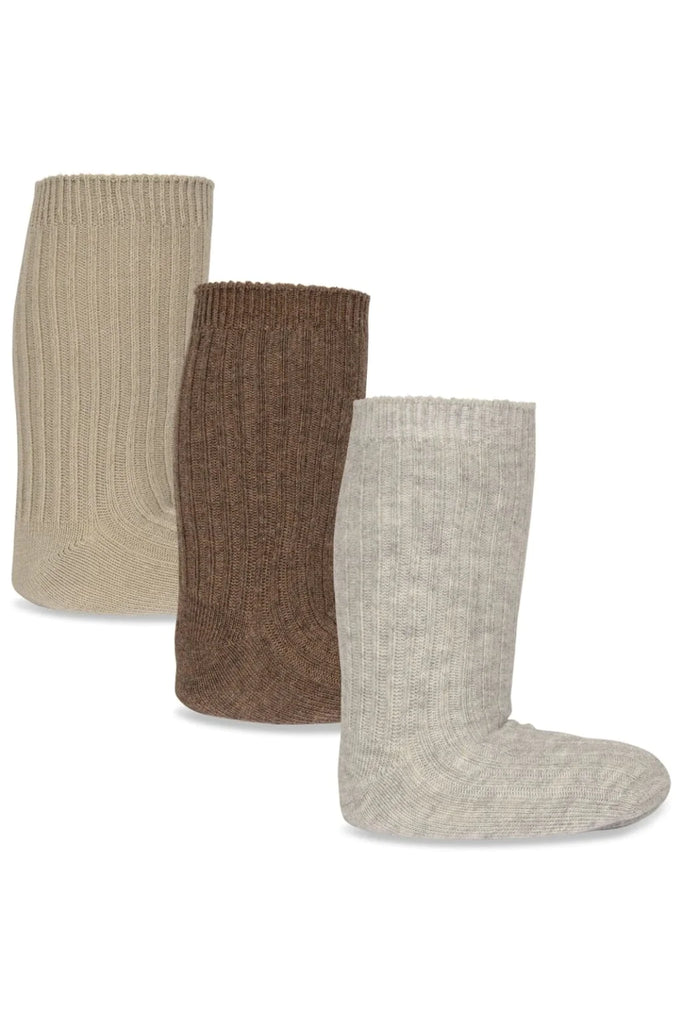 Konges Rib Socks Pack Of 3 Grey Mix
