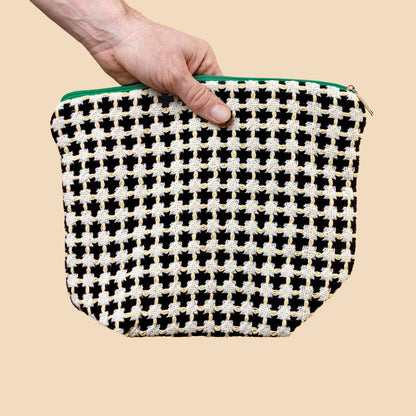 Recycled Cotton Wash Bag: Navy & Yellow