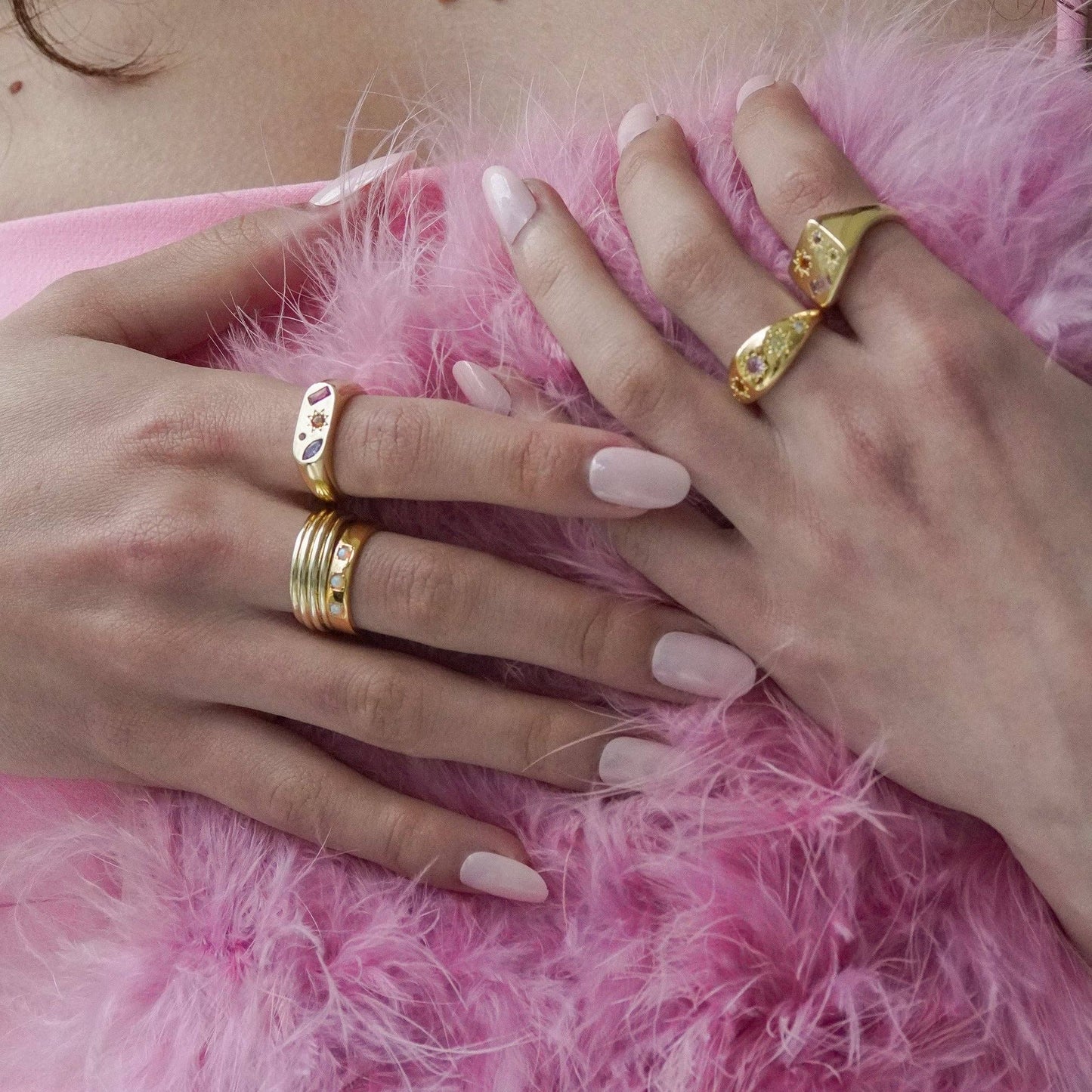 Kaleidoscope Gemstone Ring: Gold / Medium