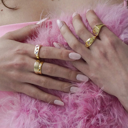 Kaleidoscope Gemstone Ring: Gold / Medium