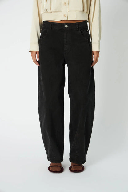 Barrel Fit Jeans - Almost Black