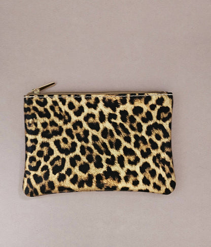 Leather pouch with zip: Golden
