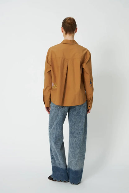 Embroidery Shirt - Khaki