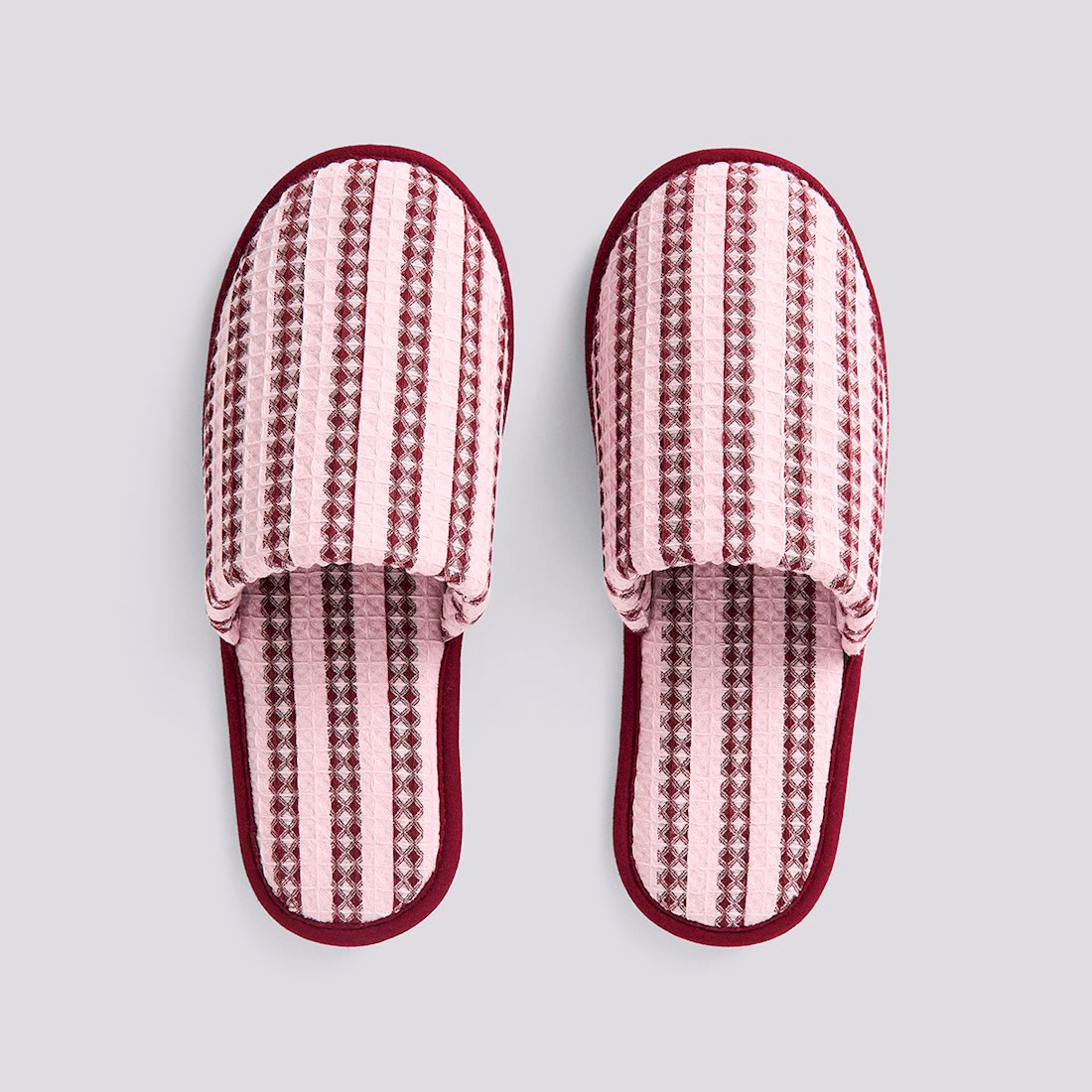 Waffle Slippers Stripe: Cool Pink