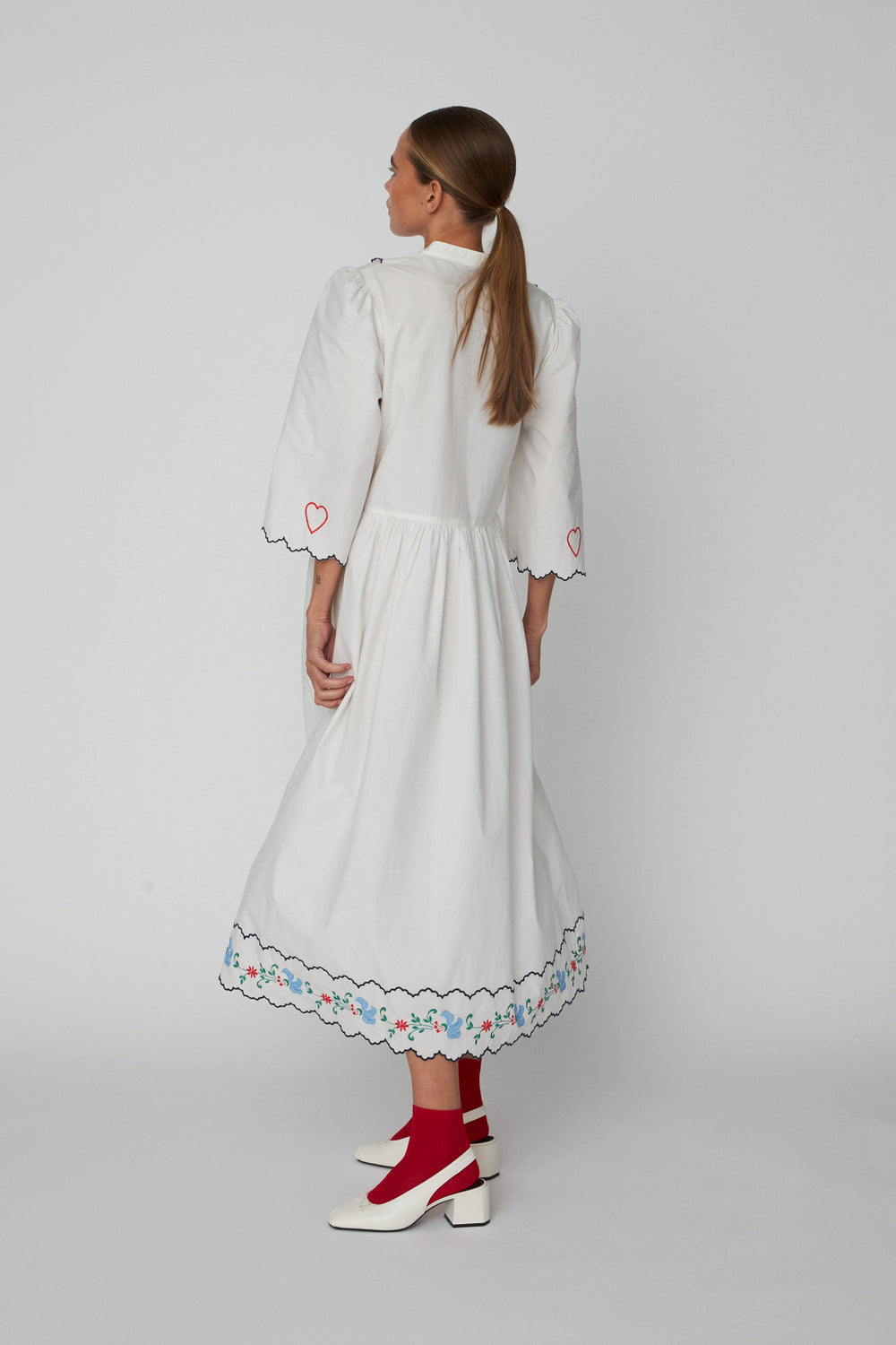Coloured Embroiderd Loose Dress