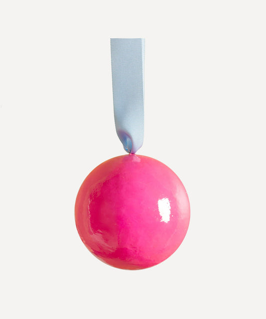 Pink and Turquoise Colourblock Bauble