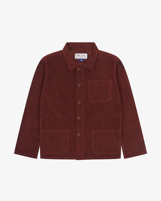 Buttoned Cord Overshirt - Deep Wine Berry